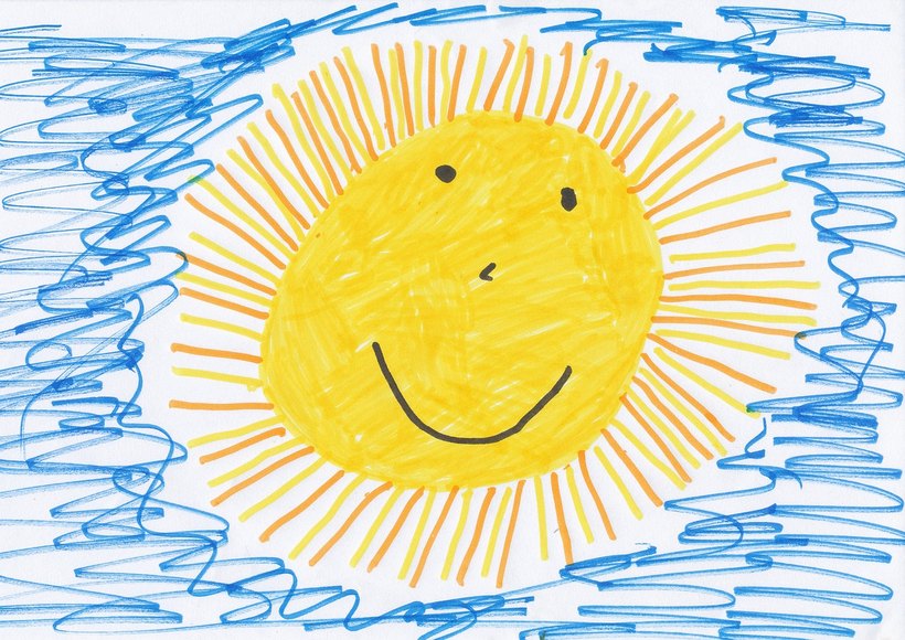 Hand-drawn sun, the Sunshine Validator mascot